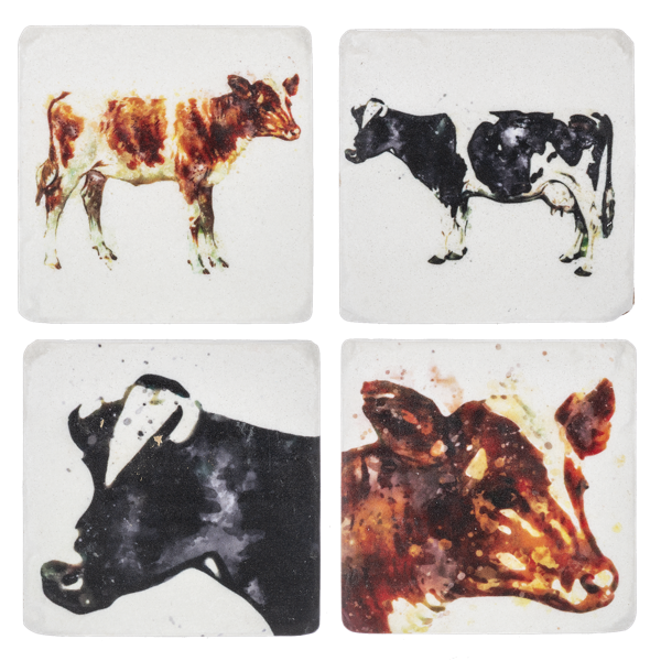 Cow Coasters - Set of 4