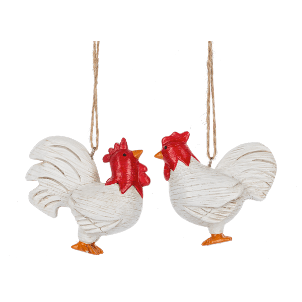 Folk Art Chicken Ornaments