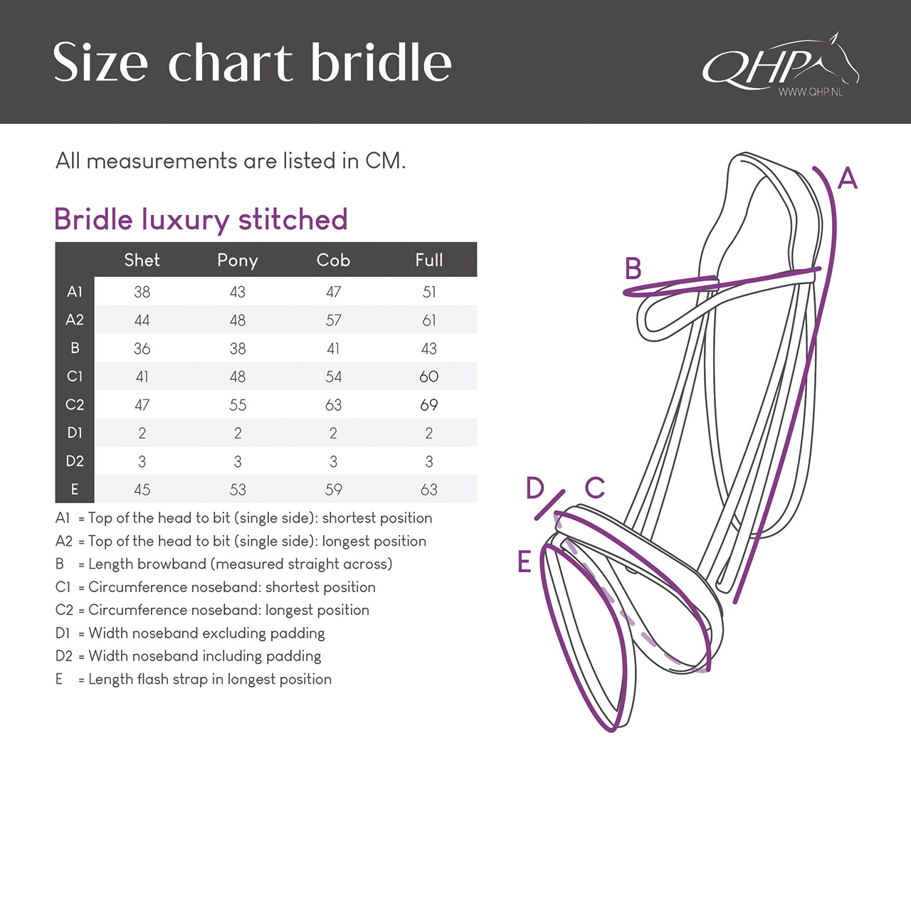 QHP Luxury Fancy Stitched Bridle