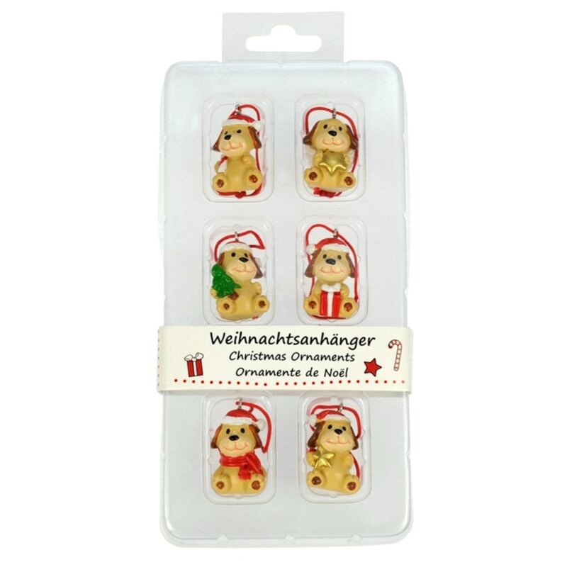Resin Dog Ornaments - Set of 6