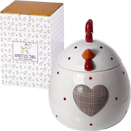 Spotted Dog Ceramic Cookie Jar - Chicken
